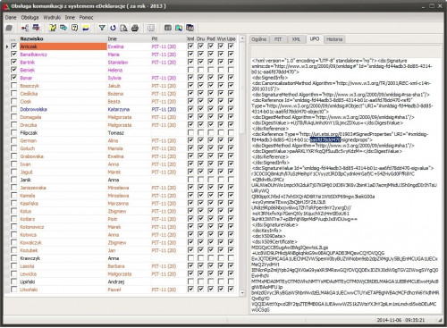 wydruk struktury XML